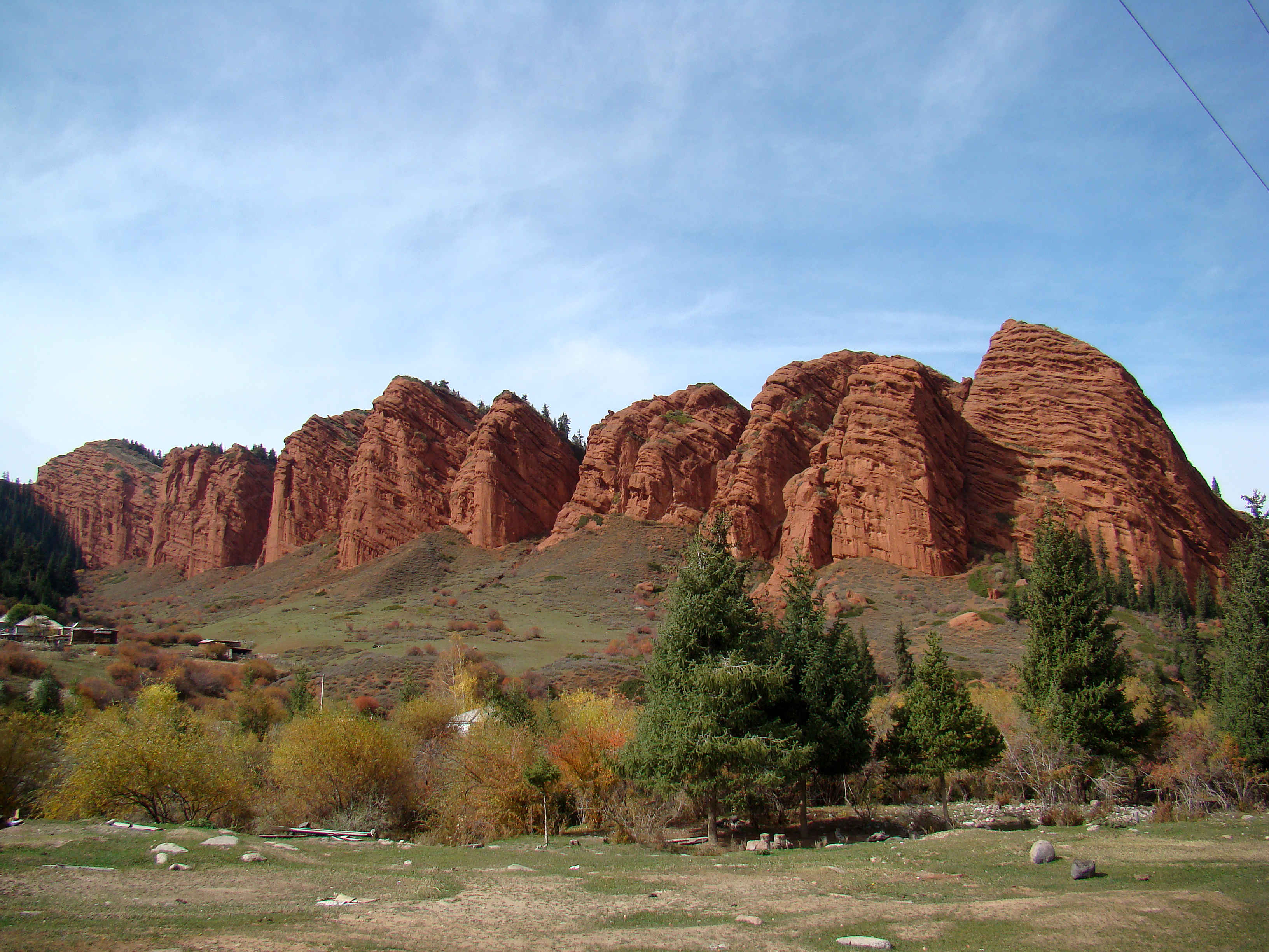 Red rocks at Jeti-Oguz
