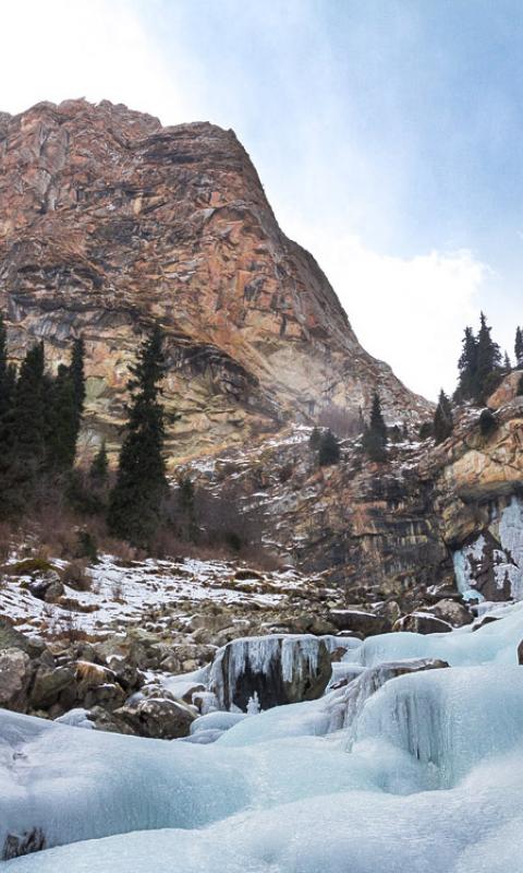 Frozen waterfalls